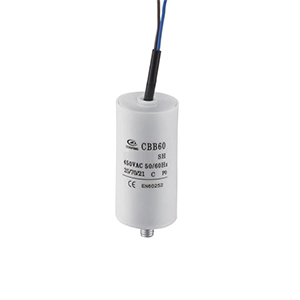 Condensateur Permanent Avec Dilectrique Pour Moteur Monophas 5UF 450VAC M8 Connexion Electrique Par Cable